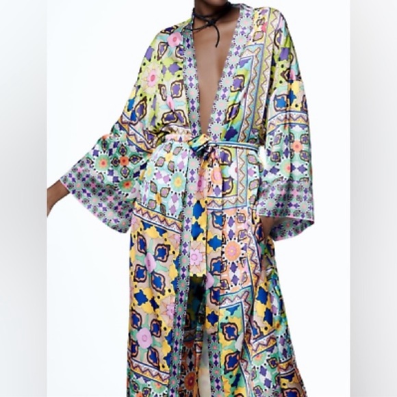 NWT ZARA PRINTED KIMONO - Picture 2 of 12